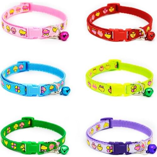 Dog Collars for Small Medium Cats Dogs Puppy Costume Collar with Bells Mushroom Printed Dog Collar Pet Products Supplies MP0072