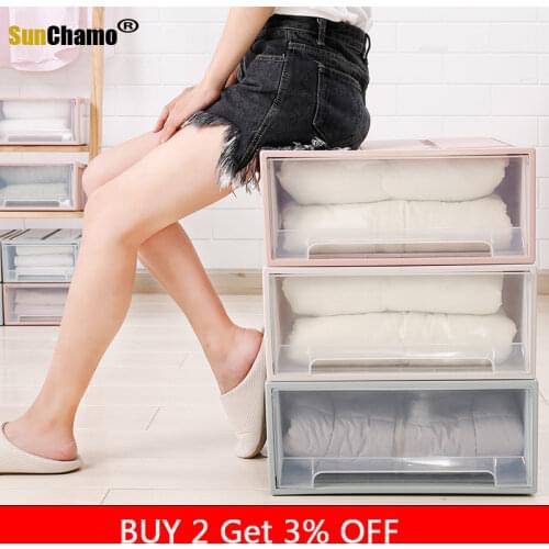 Plastic Drawer Organizer Clothes Storage Box Case Save Space Closet Divider Organiser Kid Clothes Toy Sundries Storage Organizer