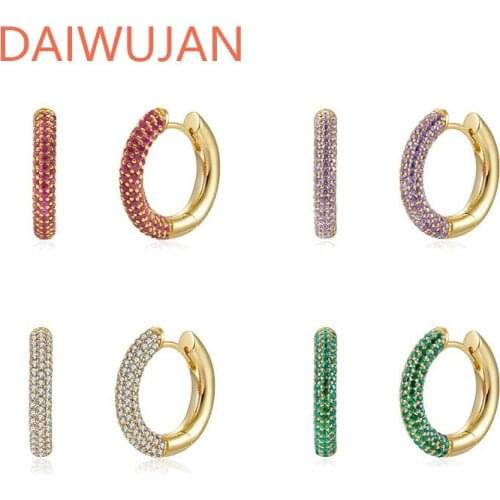 Real 925 Sterling Silver Mirco Pave Multicolor Zircon Hoop Earrings For Women Gold Color Rainbow Circle Aros Aretes Ear Jewelry