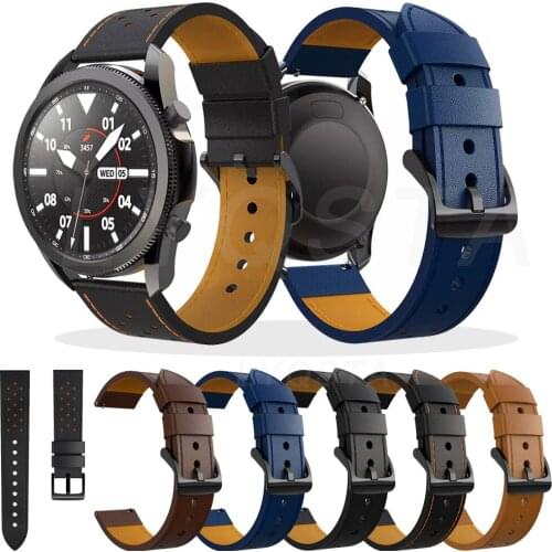 22/20mm Watch Band for Samsung Galaxy Watch 3 41 45mm/42 46mm/Gear S2 S3 Frontier leather Bracelet Galaxy watch2 40 44mm Straps