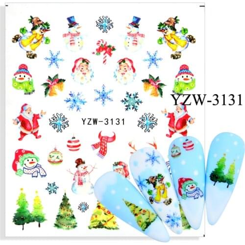 Christmas Series Watermark Nail Water Transfer Sliders Nail Stickers For Nails DIY Manicures Wraps