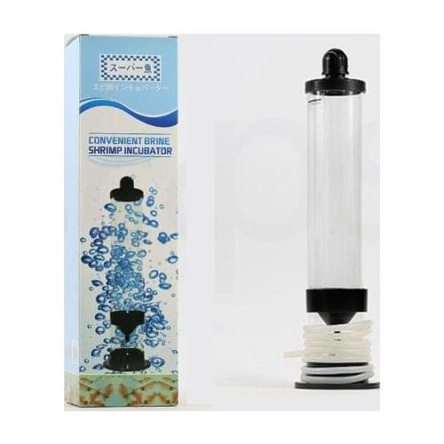 Fish tank with hatchable brine shrimp egg incubator.Harvest shrimp incubator