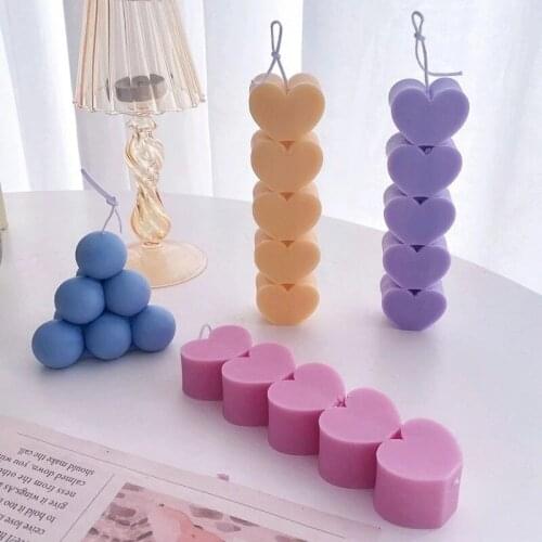 Love Heart Scented 3D Candle Silicone Mold DIY Gypsum Plaster Shaped Craft Mold Handmade Soap Candle Making Home Decoration