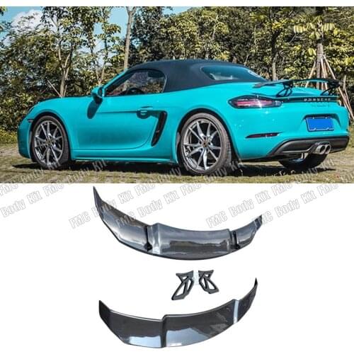 Real Carbon Fiber Spoiler For Porsche 911 718 Boxster Cayman 2016 Wing Spoilers High Quality Car Modification Accessories