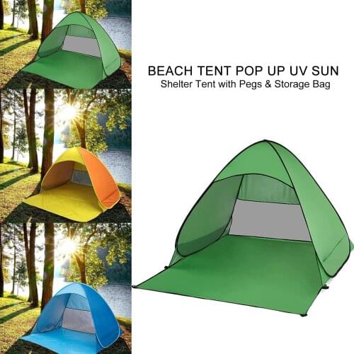 Ultralight Beach Tent 2-3 people Folding Tent Pop Up Automatic Open Tent Family Tourist Fish Camping Fully Sun Shade Anti-UV