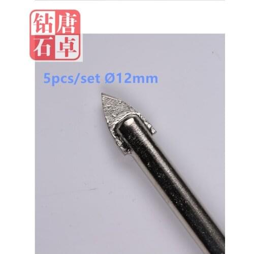 Talentool Free Shipping 5pcs/lot 12mm 0.47 inch Spear Point Tungsten Carbide Drill Bit for Drilling Glass Ceramic Tile Porcelain