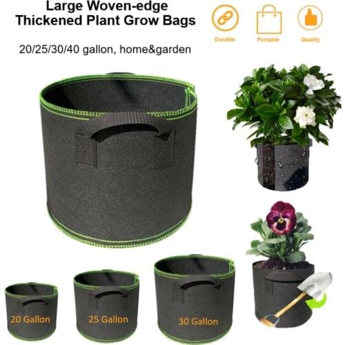Woven Edge Plant Grow Bags Home Garden Bag Plant Growing Thickened Fabric Pot Flower Pots Grow Fruit Plants Gardening Tools