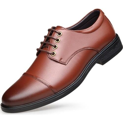 Business Mens Dress Casual Shoes High Quality Genuine Leather Shoes for Men Fashion Lace-up Sotf Botoom Mens Driving Shoes