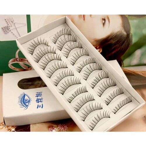 500boxs 10 Pairs New fashion Lady Natural Soft Black Fake Eye Lashes Handmade Thick Fake False Eyelashes
