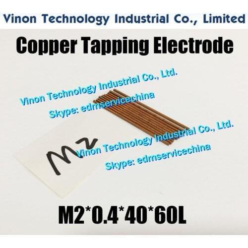 10pcs/lot) M2*0.4*40*60mm Copper Orbital Tapping Electrode M2. thread length 40mm, total length 60mm with hole