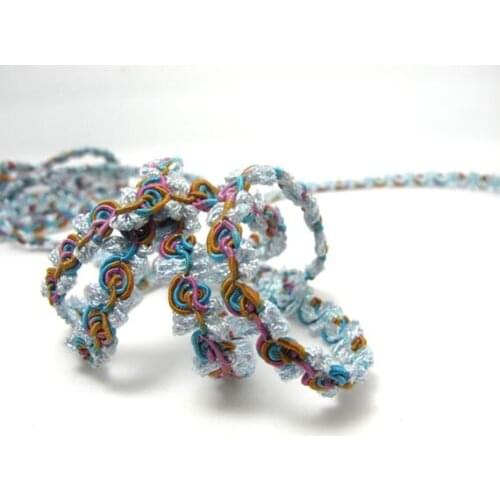 2 Yards 3/8 Inch Aqua Turquoise Gimp Braided Trim|Pillow Case Cushion Decor|Vintage Costume Making|Embellishment|Headband Trim