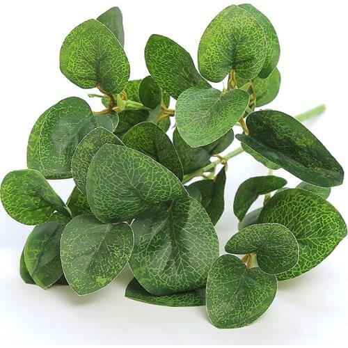 5 branch Home Decoration Eucalyptus Bundle Artificial Round Leaf Eucalyptus Money Leaf Simulated Plant