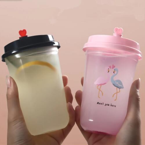 50pcs 90mm caliber injection cup disposable transparent thickening net red U shape cup 500ml/700ml milk tea juice plastic cups