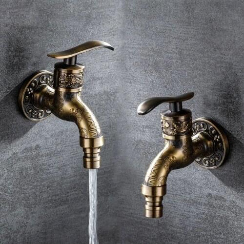 Antique Faucet Zinc Alloy Laundry Wall Mount Washing Machine Kitchen Faucet Outdoor Garden Nozzle for faucet Bathroom faucet