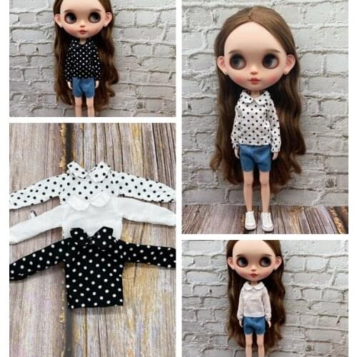 Blyth OB24 Azone Licca OB22 Girl BJS Doll Clothes Top Bottom Shirt LE01