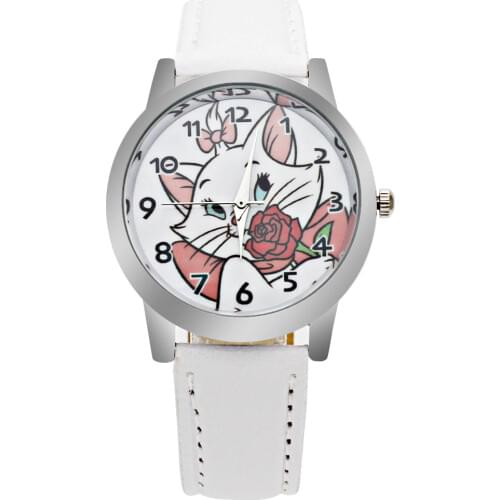 Luxury Brand Childrens Watch Kitten Cartoon Boy Quartz Clock Students Christmas Relogio watch Casual Girl Leather Watch