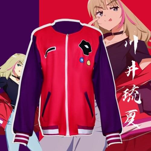 Wonder Egg Priority Kawai Rika Cosplay Hoodie Sweatshirts Mens 3D Print Harajuku Red Baseball Jacket School Uniforms Coat Women