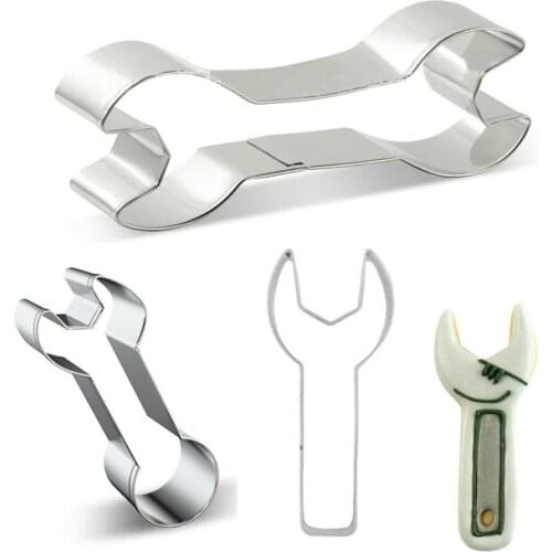 Wrench Spanner Cookie Cutter Stainless Steel Biscuit Cut Mold Baking Fruit Cut Cake Mold Embossing Printing Die