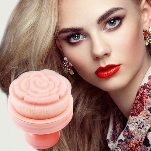 Powder Foundation Brush Soft Bristles Portable Liquid Make Up Brushes Cosmetic Beauty Tool Push-Pull Makeup Brush Stamp