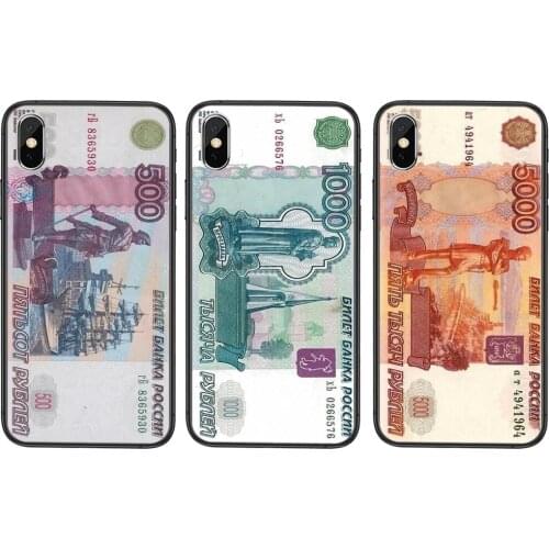 Housing Russian Ruble Currency Money Freestyle For Huawei P50 P Smart 2021 P40 Lite E P 40 P40Lite P40 Pro 2019 2020 Black