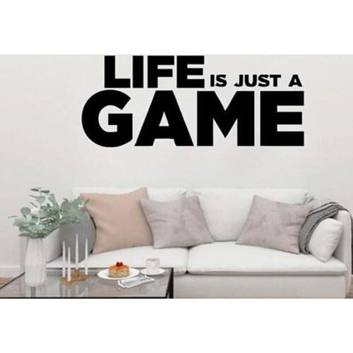 Life Is Just A GAME Wall Stickers Quote Home Interior Decor Living Room D1030