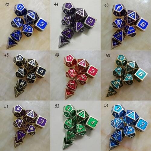 Rpg dice polyhedral sets metal dnd dice game d20 10 8 12 and dragons table games Zinc alloy dices digital pattern