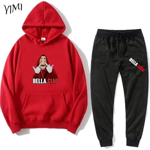 2021 Mens Hoodie Two Piece Set with Solid Color Hooded Sportswear Mens/Womens Sportswear Gym Hoodie + Sweatpants Jogging Jers