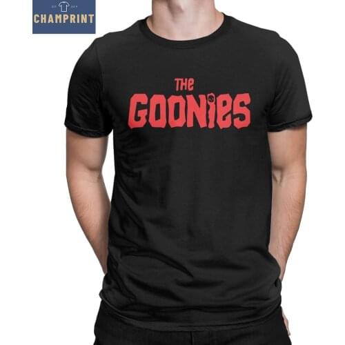 Mens The Goonies T Shirts Movie Never Say Die 100% Cotton Tops Crazy Short Sleeve Crewneck Tees Gift T-Shirt