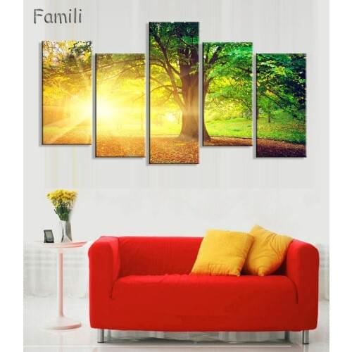 New 5 Piece Canvas Painting Autumn Scenery Wall Picture for Living Room Home Decoration Art Abstract Posters and Prints Nordic