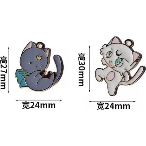 New Creative K Gold Pendant Cute Kitten Alloy Lady Jewelry Accessories DIY Handmade Material Earrings Keychain Pendant Wholesale