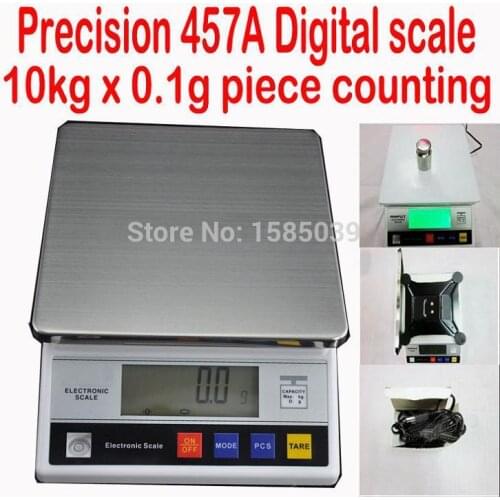 New 457A 10kg x 0.1g Precision digital bench kitchen scale Piece Counting Industrial weighing balance Libra