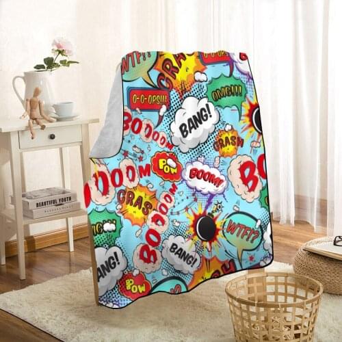New Comic Pop Art Throw Blanket Personalized Blankets On For The Sofa/Bed/Car Portable 3D Blanket For Kid Home Textile 1201