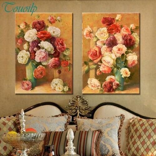 Peony Europe 2pcs,DIY 5d Diamond Embroidery,5D,Diamond Painting flowers,Cross Stitch,3D,Diamond Mosaic,stickers,home Decoration