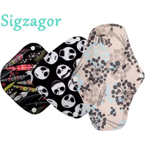 [Sigzagor]1 XS S M L Long Panty Liner Cloth Menstrual Pad Bamboo Charcoal Mama Sanitary Reusable Washable Mix Size