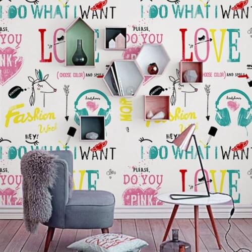 Simple girl heart wallpaper pink clothing store fashion womens Korean style net red room bedroom background wall paper