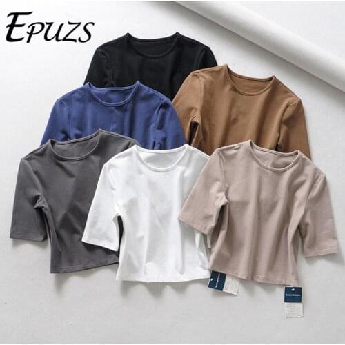 Sexy crop tops women t shirt vintage black white knitted short sleeve t shirt women summer tops streetwear Korean camiseta mujer