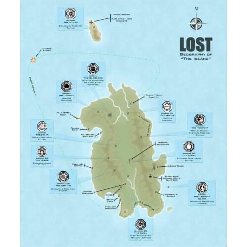The Island from the TV Show Lost Art Film Print Silk Poster Home Wall Decor 24x36inch