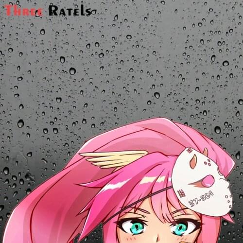 Three Ratels FC252 3D funny kagu chan Anime Peeker Peeking Car Stickers Decals Waterproof Vinyl Car Wrap Bumper Window