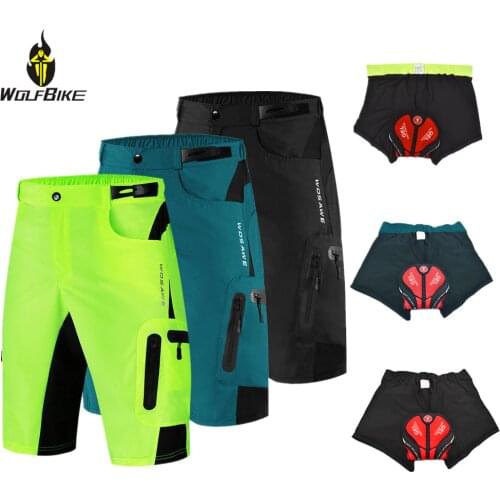 WOSAWE Gel Padded Underwear Cycling Shorts Men Waterproof Breathable Off Road MTB Bike Clothing Bicycle Sports Downhill Short