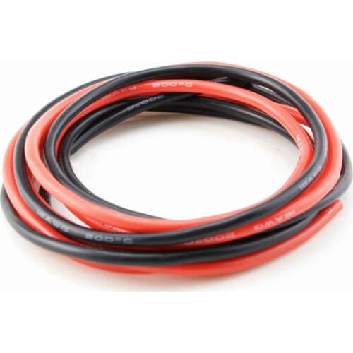 1 METER Red+ 1 METER Black 10AWG 12AWG 14AWG 16AWG 18AWG 20AWG 22AWG 24AWG Heatproof Soft Silicone Wire Cable For RC Heli Drone