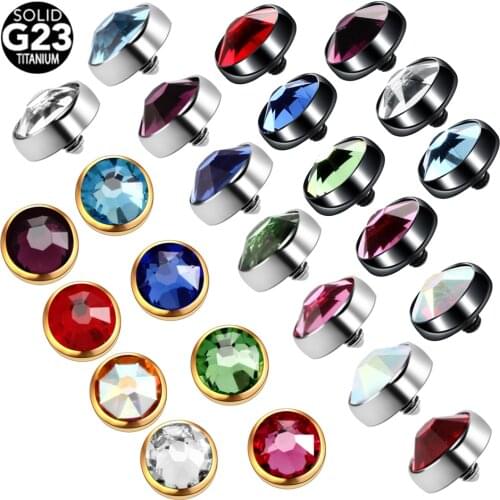 1PC Titanium Dermal Piercings Micro Dermal Anchor Threading Dermal Top Skin Diver Crystal Piercings Hide in Surface Body Jewelry