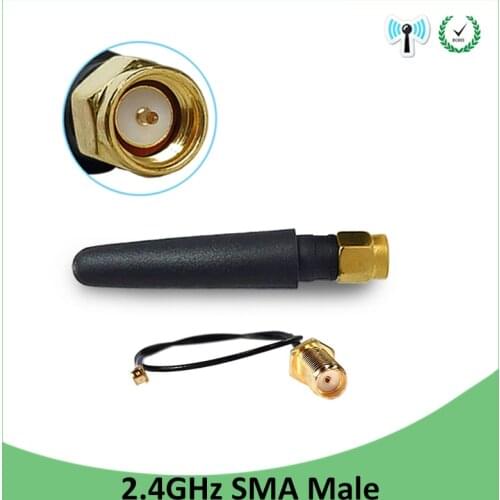 2pcs 2.4 GHz Antenna wifi 5dBi SMA Male Connector 2.4ghz antena for Router Wi fi +21cm RP-SMA to ufl./ IPX 1.13 Pigtail Cable