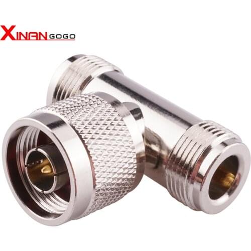 3 Way Connector N Male Jack to 2 N Female Triple T RF Adapter for Antenna / Signal Repeater