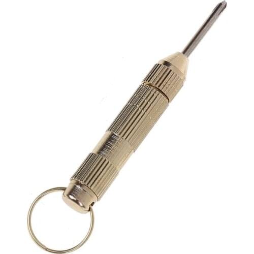 4 in1 Mini Portable Golden Opener Screwdrivers Ear Pick Ear Cleaner Keychain Kit