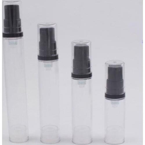 5ml 10ml 12ml 15ml Empty Airless Bottle Cosmetic Pump Travel Plastic Packing Transparent Refillable Bottles F114
