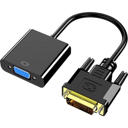 DVI to VGA Adapter 1080P DVI-D to VGA Adapter 24+1 25Pin to 15Pin Cable Converter for PC Computer HDTV 100pcs/Lot