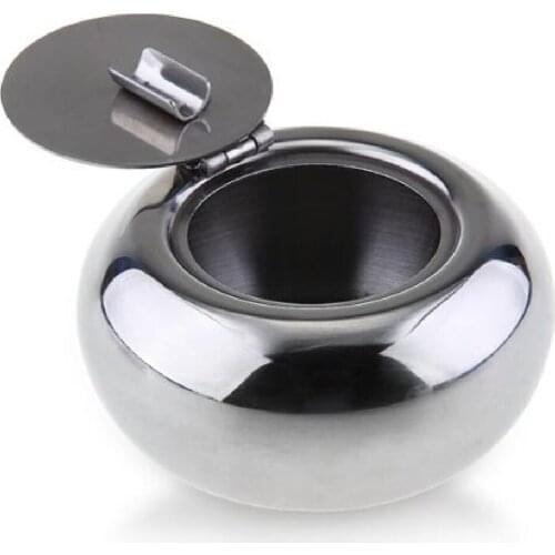 Promotion! Portable Stainless Steel Drum Shape Lid Ashtray With Cover Car Living Room Office Ashtray Cigarette Cigar Smokeless