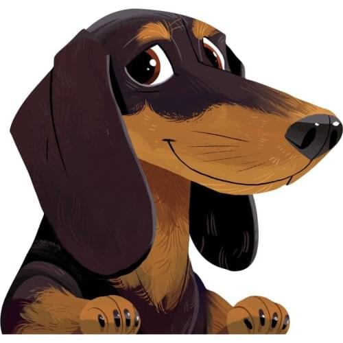 B0529# 13CM/17CM Self-Adhesive Decal Dachshund Dog Car Sticker Waterproof Auto Decors on Bumper Rear Window Laptop