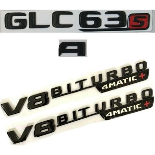 Gloss Black GLC63s FOR AMG V8 BITURBO 4MATIC+ Emblems Badges for Mercedes Benz X253