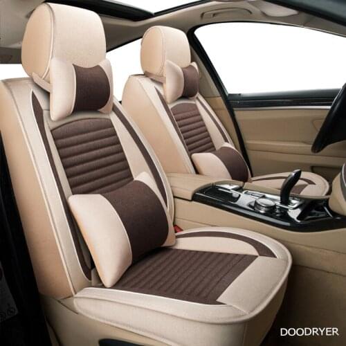 DOODRYER flax car seat covers For audi a6 4f a4 a3 a5 q3 q5 q2 lada xray mitsubishi pajero skoda octavia nissan leaf seat cover